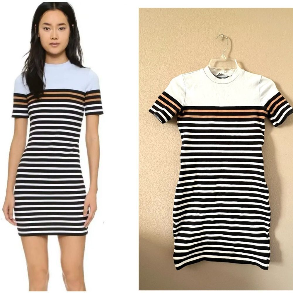 T by Alexander Wang Striped Mini Dress